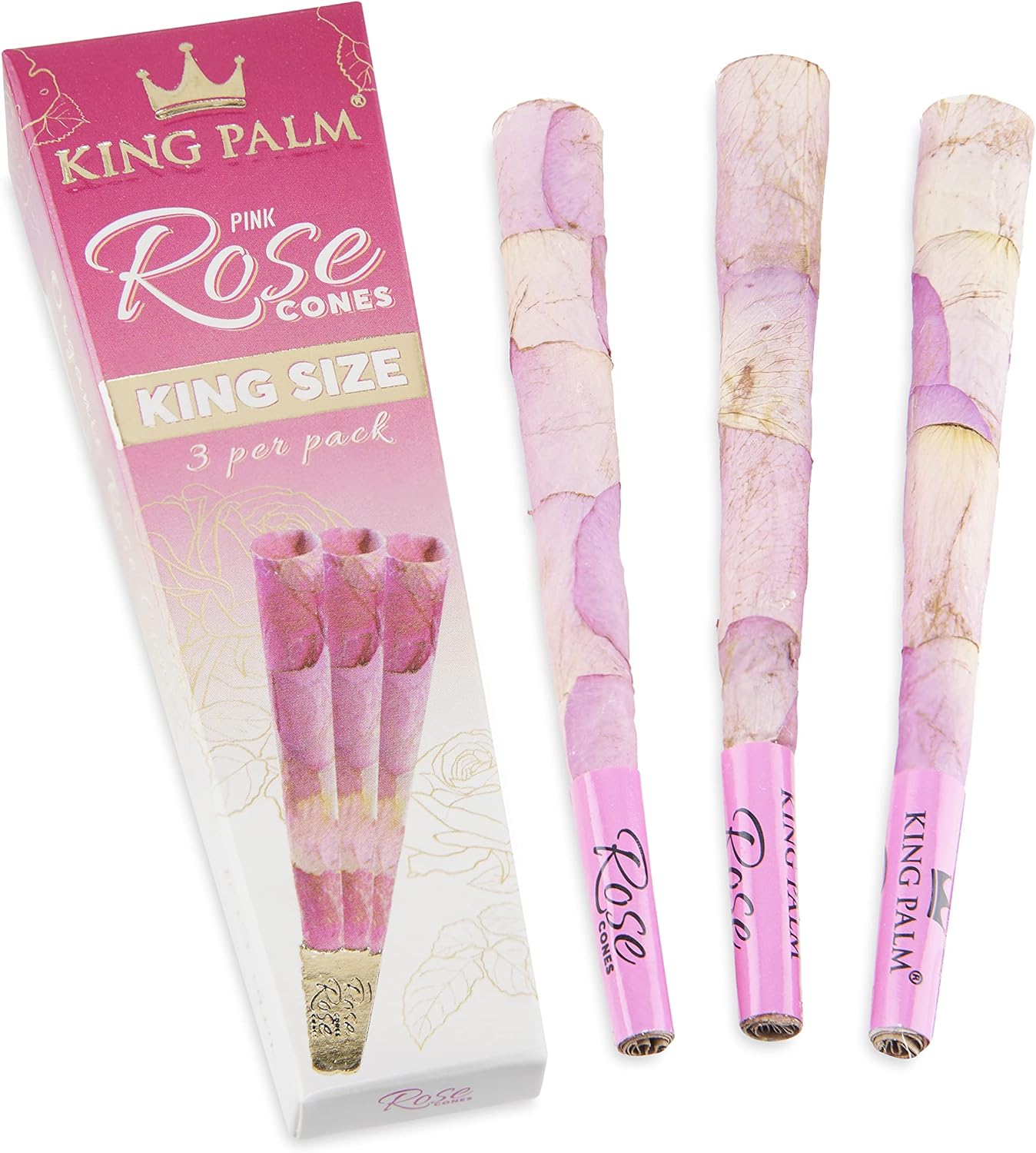 King Palm Pink Rose King Size Cones